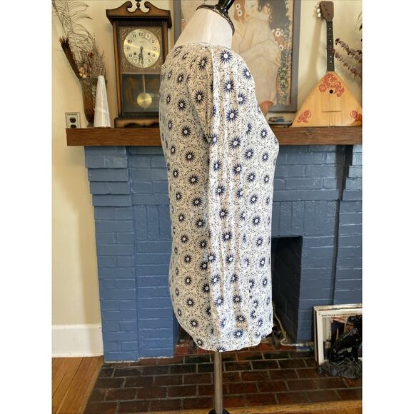 Kate Quinn Sun Starburst Top Shirt Womens M 100% Organic Cotton Button Henley - Picture 5 of 12